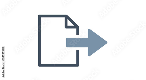 Document Export Icon with Arrow - Data Transfer and Output Symbol