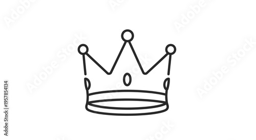 Minimalist Crown Icon, Royal Symbol, King Queen Emblem, Simple Line Art
