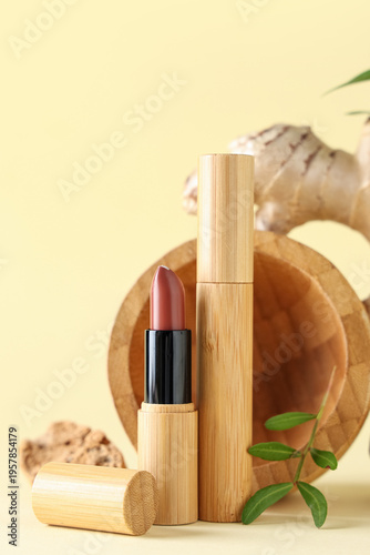 Mascara with lipstick, ging...