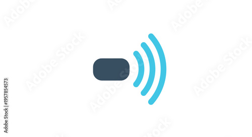 NFC Icon Symbol, Contactless Payment Technology, Wireless Signal Waves