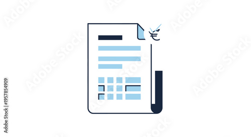 Financial Document with Euro Symbol - Invoice, Bill, Receipt