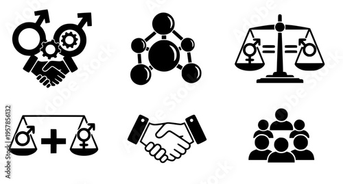 Diversity and Equality Icon Collection – Community Vector Symbol Set