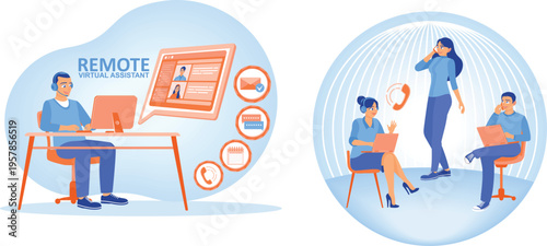 Remote virtual assistants collaborating and managing tasks effectively