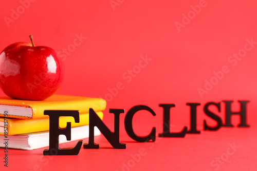 Books with fresh apple and ...