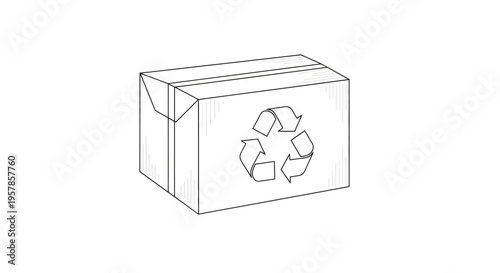Recycling cardboard box illustration