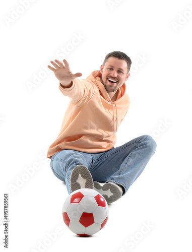 Man playing with soccer bal...