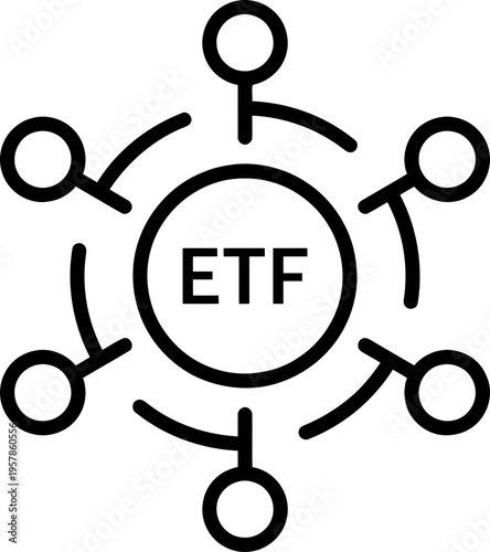 ETF exchange traded fund logo.