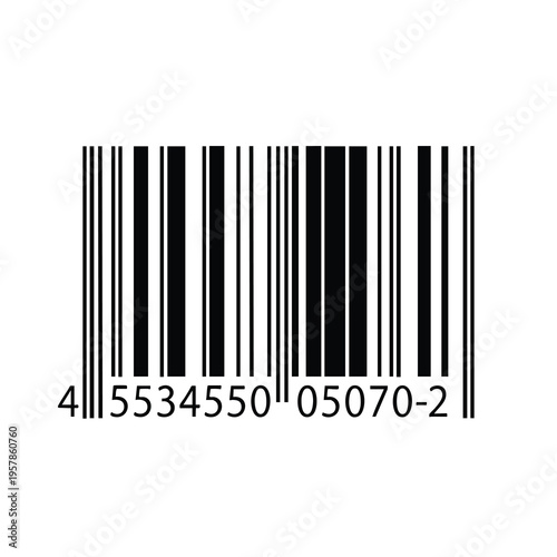 A black and white barcode with numerical identifiers