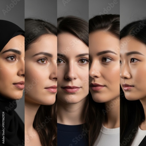 Diverse Faces - A Portrait of Unity and Global Beauty.