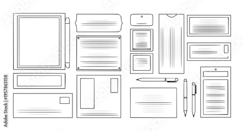 Minimal Stationery Template Collection – Four Blank Vector Layouts