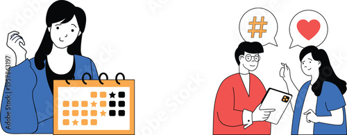 Collaborative planning and social media engagement in a team setting