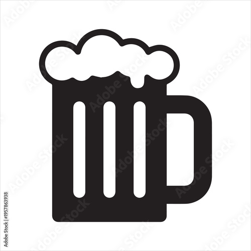 Beer mug flat icon for apps and websites