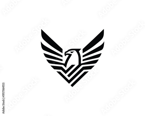 Eagle abstract spread wings geometric minimalist vector logo
