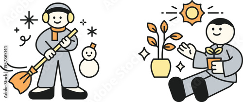 Contrasting roles of community service and nurturing growth in everyday life