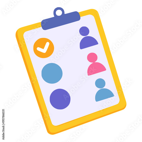 ballot vote leader paper democracy flat color vector illustration template design