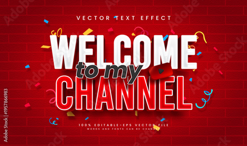 Modern red editable vector text effect. Suitable for social media branding or video editing needs.