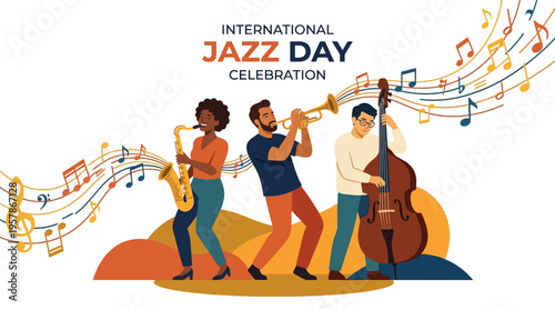 International Jazz Day Celebration A Vibrant Illustration of Musical Harmony