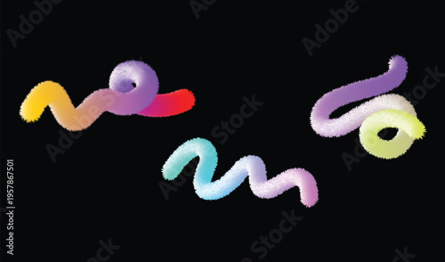 Vibrant fluffy gradient lines artwork colorful swirling patterns
