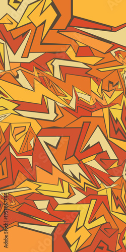 Abstract background of triangle geometric shapes. Mosaic yellow orange color. Racing pattern banner.