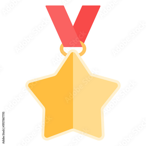 별모양 금메달 목걸이 일러스트