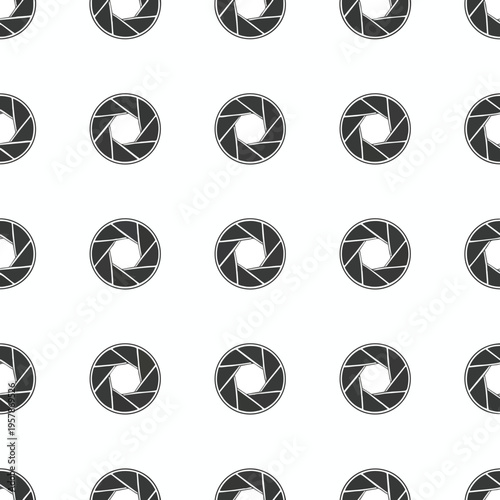 Seamless pattern of dark aperture blades arranged in a circle