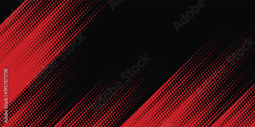 Halftone dots red and blue color pattern gradient grunge texture background. 