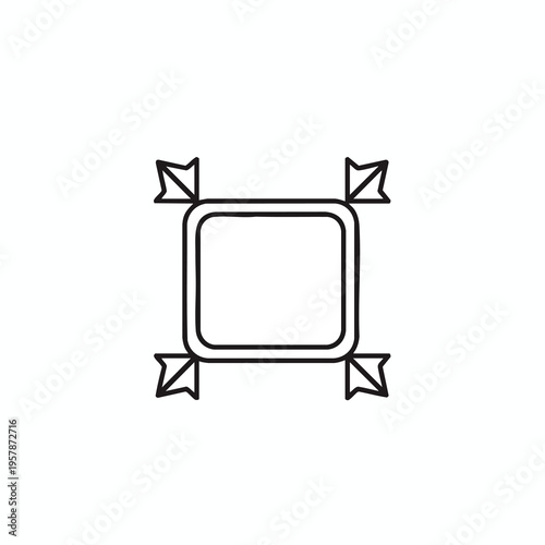 Abstract square with outward pointing arrow tips at each corner