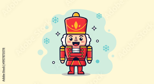 Nutcracker Toy Soldier Figurine in Festive Red Uniform.