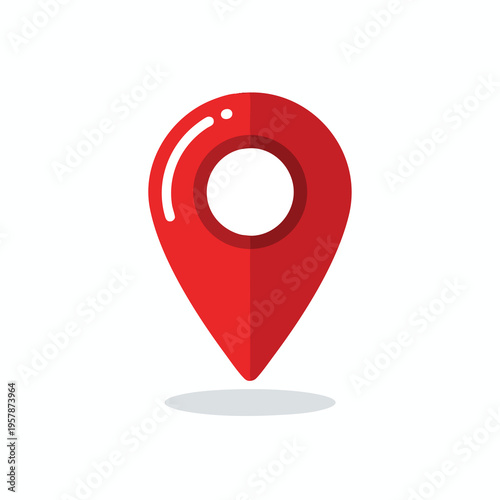 A red map pointer icon with a white inner circle and a shadow