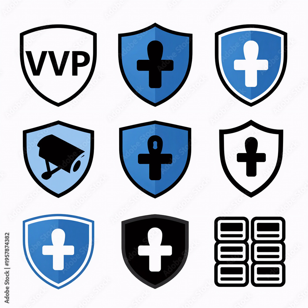 Obraz premium Horror Server Access. Secure Network Protection Featuring Icons For Vpn, Encryption, Firewall, And Server Access