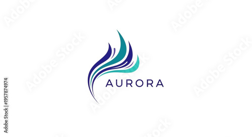 Elegant Aurora Logo Design with Flowing Lines and Modern Typography.