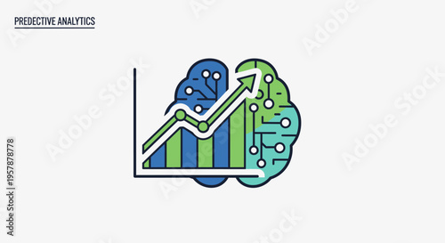 Predictive Analytics Brain Chart Growth Data AI Technology Concept
