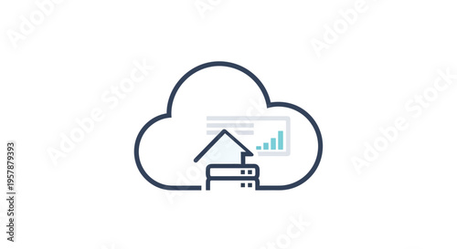 Cloud Computing Data Upload Server Icon