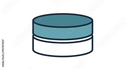 Cosmetic Jar Icon - Skincare Product Container, Simple Flat Design