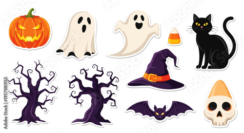 Halloween icons and symbols.