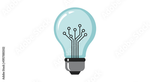 Digital Idea Light Bulb with Circuit Board