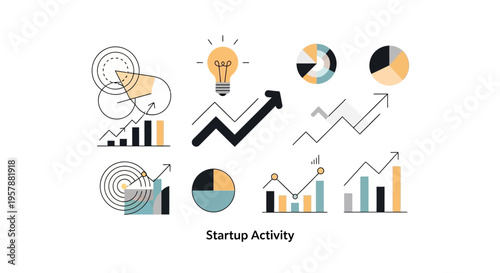 Set of business and teamwork concept illustrations showing various work scenarios