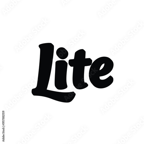 The word lite is prominently displayed in a bold black handwritten style