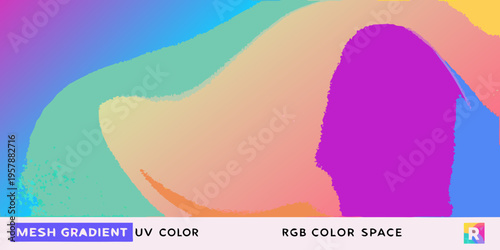 Abstract colorful gradient background with flowing organic shapes