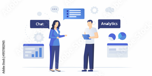 Business professionals discussing data insights and communication strategies