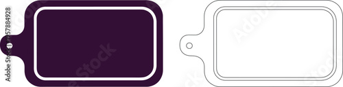 Two rectangular cutting boards one solid purple one outline