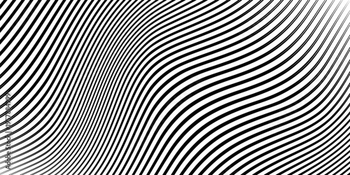 Slant line black effect texture. Flow design on white background