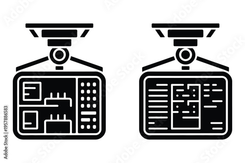 Dashboard and screen icon vector graphic technology