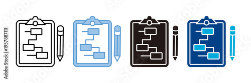 Planning Icon Set Multiple Style Collection