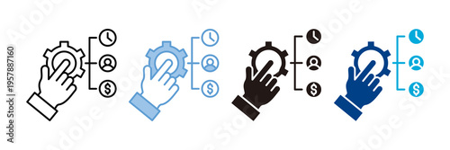 Resource Allocation   Icon Set Multiple Style Collection