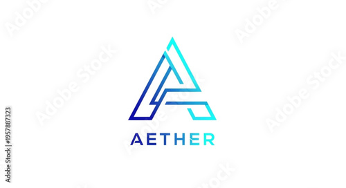 Modern Aether Logo Design with Gradient Letter A and Clean Typography.