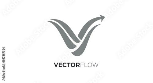 VectorFlow logo featuring a stylized V shape with an arrow, symbolizing movement and direction.