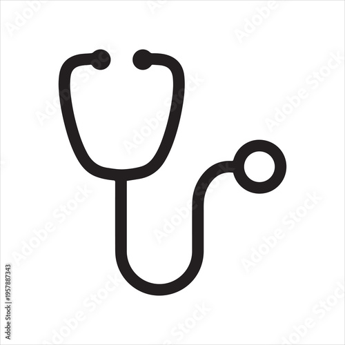 Doctor (physician) stethoscope medical device flat icon for medical apps