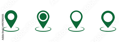 Location pin icon. Map pin place marker. Location icon. Map marker pointer icon set. GPS location symbol collection. Flat style - stock vector.
