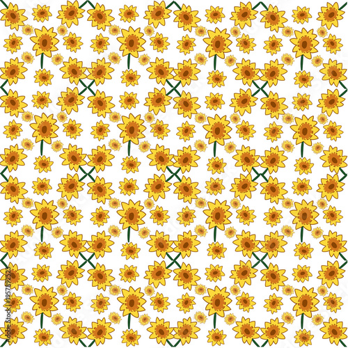 seamless pattern with yellow flowers